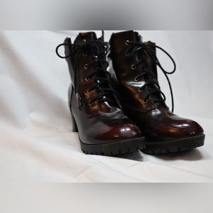 Bongo dark red combat boots heels